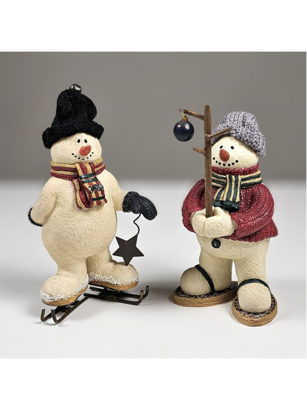 Vintage Russ Berrie "Sno-Day Memories" Snowman Figurines - Set of 2
